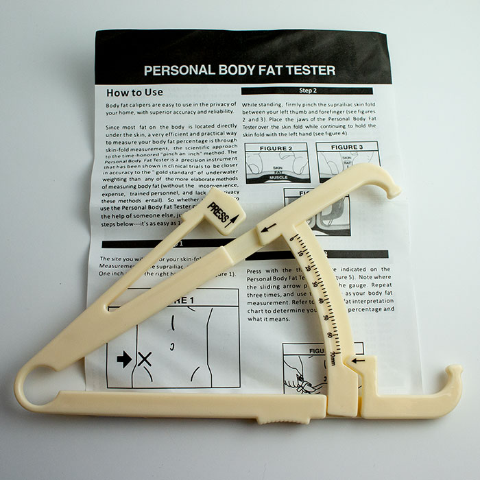 Details About Body Fat Caliper W Chart Body Mass Measuring Skinfold Tester Fitness Weight Loss
